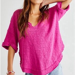 Free People We The Free North Star T-Shirt in Fuchsia Fantastic Size XL